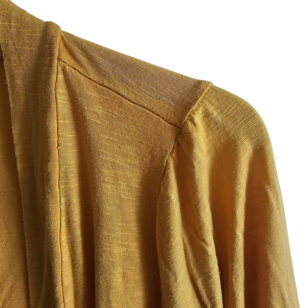 Torrid Cardigan Draped Open Front Lightweight Mustard Yellow Plus Size 1X - Picture 6 of 10